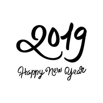 Happy new year 2019 vector greeting card and poster design. Logo banner desig Stock Illustration