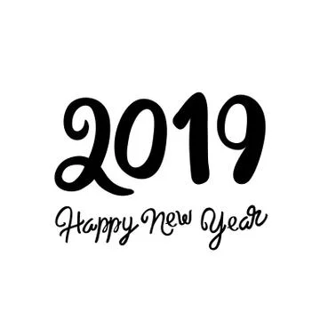 Happy new year 2019 vector greeting card and poster design. Logo banner desig Stock Illustration