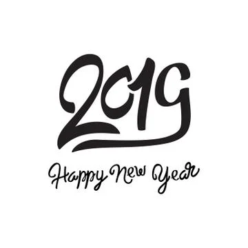 Happy new year 2019 vector greeting card and poster design. Logo banner desig Stock Illustration
