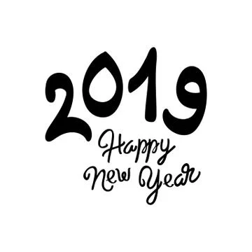 Happy new year 2019 vector greeting card and poster design. Logo banner desig Stock Illustration
