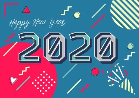 Happy New Year 2020 background Stock Illustration