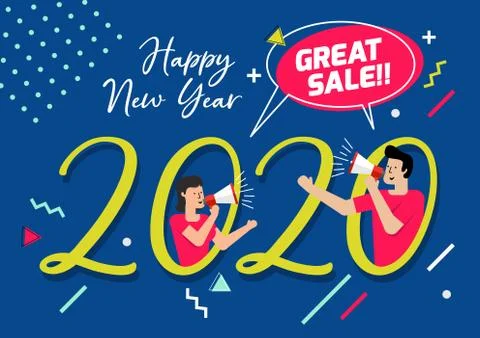 Happy New Year 2020 background Stock Illustration