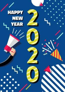 Happy New Year 2020 background Stock Illustration