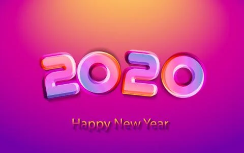 Happy new year 2020 calendar cover, typographic vector illustration. 20, 2, 0 Stock Illustration