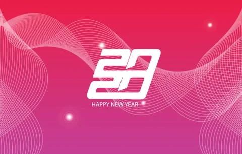 Happy new year 2020 design abstract card design with gradient. Stock Illustration