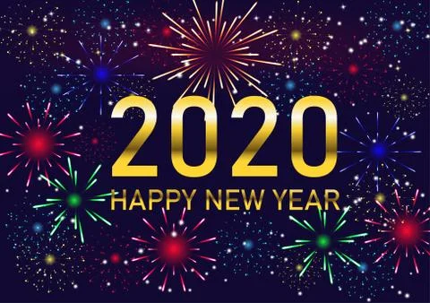 Happy new year 2020 Stock Illustration