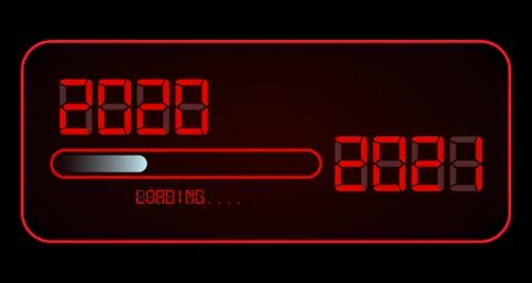 Happy new year 2020 with loading to up 2021. Red led neon digital time style Stock Illustration