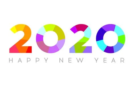 Happy New Year 2020. Modern 2020 Text Design. Vector New Year illustration. Stock Illustration