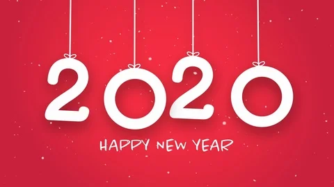 Happy New Year 2020 string red background Stock Footage 120343141