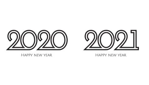 Happy New Year 2020 text design. Brochure design template, card, banner. Stock Illustration