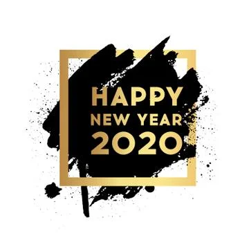 Happy New Year 2020. Vector New Year illustration. Brochure design template,  Illustrazione stock