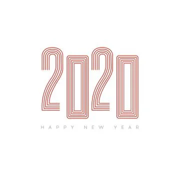 Happy New Year 2020. Vector New Year illustration. Brochure design template,  Stock Illustration