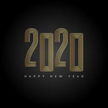 Happy New Year 2020. Vector New Year illustration. Brochure design template,  Stock Illustration