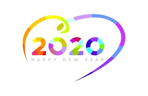 Happy New Year 2020. Vector Bright New Year illustration. Brochure design tem Stock Illustration