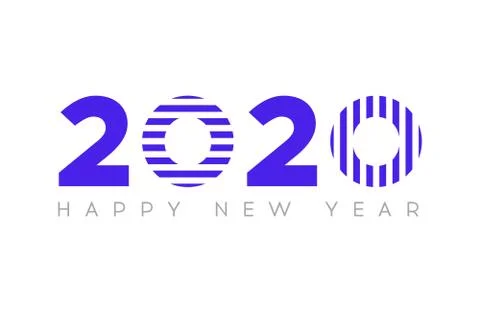 Happy New Year 2020. Vector New Year illustration. Brochure design template,  Stock Illustration