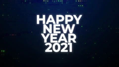 Happy New Year 2021 countdown from 10 to 1 with text in glitch style with glo Video stock 143265921
