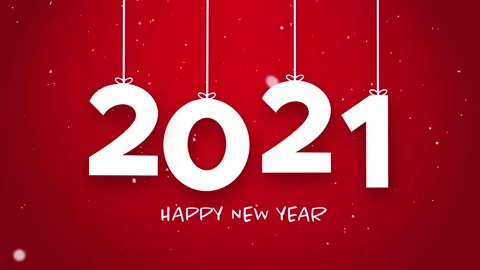 Happy New Year 2021 string red background new year resolution concept. Stock Footage 140109435
