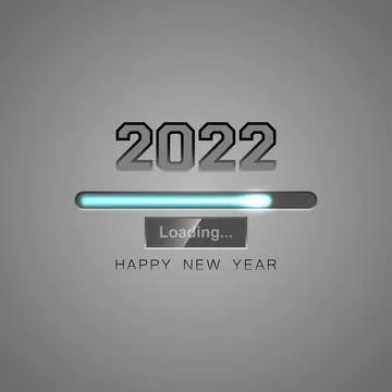 Happy New Year 2022 with loading bar. Vector. Stock Illustration