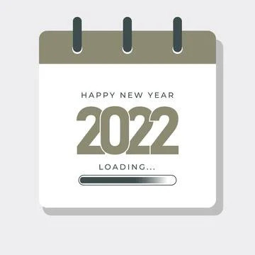 Happy new year 2022 loading with calender illustration on isolated background Stock Illustration