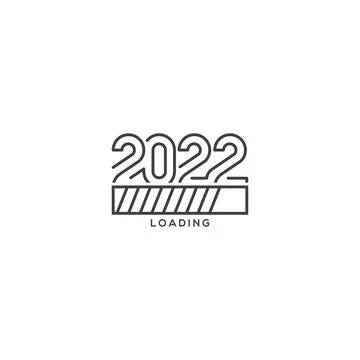 Happy new year 2022 with Progress loading. Vector icon template Stock Illustration