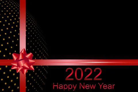 Happy new year 2022 text design. Greeting illustration with red numbers and r Stock Illustration