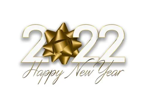 Happy new year 2022 text design. Greeting illustration with golden numbers. g Stock Illustration