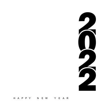 Happy New Year 2022 text design. Brochure template design, postcard, banner.  Stock Illustration