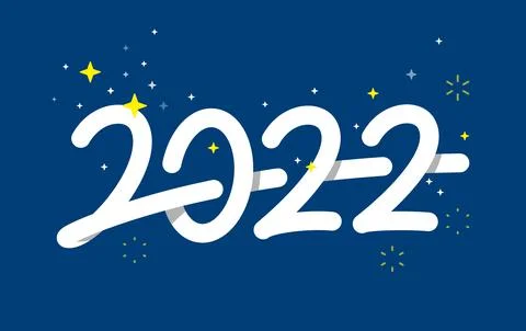 Happy New Year 2022 text design, for your Christmas Stock Illustration