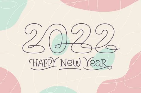 Happy New Year 2022 vector greeting card design Stock Illustration