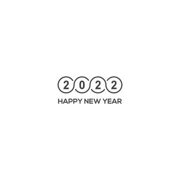 Happy new year 2022. Vector logo icon template Stock Illustration