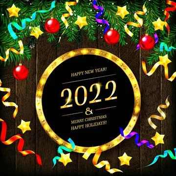 Happy New Year 2022. Vector Composition Stock Illustration