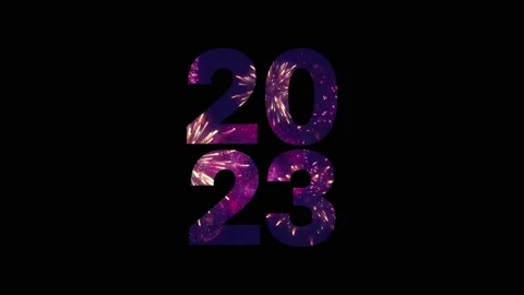 Happy New Year 2023 Animation. Glowing 2023 Number With Fireworks. 4K Stock Footage 186691978