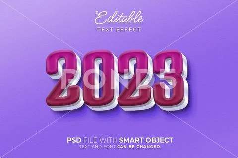 Happy new year 2023 editable text effect PSD Template