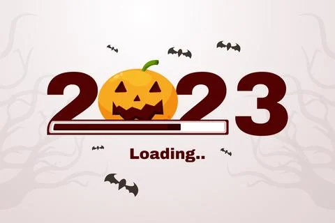 Happy new year 2023 with Progress bar almost reaching background illustration Stock Illustration