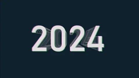 Happy New Year 2024, glitch effect 2024 ... | Stock Video | Pond5