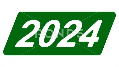 Happy new year 2024 green logo 2024 green .oblique banner: Royalty Free ...