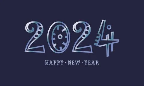 Happy new year 2024 Stock Illustration