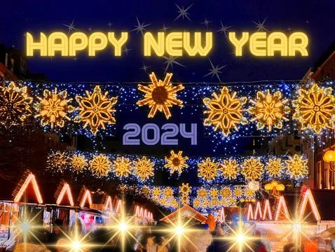 Happy New Year 2024 Stock-Illustration