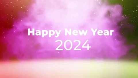 Happy New Year 2024, Merry Christmas Abstract shiny color gold wave design. Stock Footage 257074053