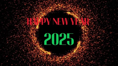 Happy New Year 2025 animation greeting celebration 스톡 동영상 296042425