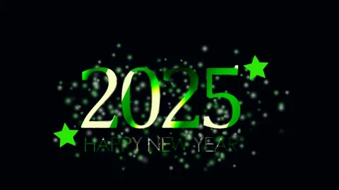 Happy New Year 2025 celebration video. new year animation. Stock Footage 296148053