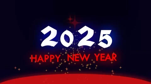 Happy New Year 2025 celebration video. new year animation. Stock Footage 296149953