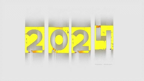 Happy new year 2025 countdown transparent background 스톡 동영상 295839624
