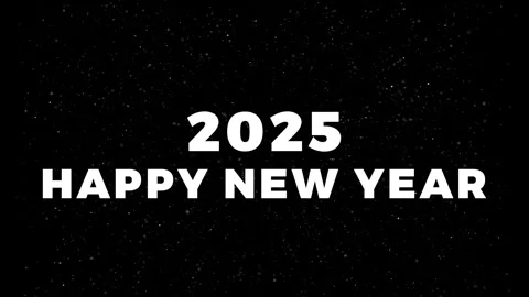 Happy New Year 2025 Countdown with Fireworks &amp; Sparkles - New Year's Eve. Stock Footage 295868216