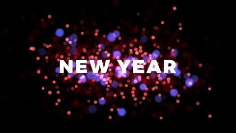 Happy New Year 2025 Countdown with Bokeh Background, Sparkles &amp; Fireworks Stock Illustration