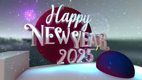 Happy New Year 2025 Stock Footage 296464429