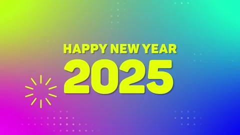 Happy New Year 2025 Motion Graphic Video colorful Background with fireworks Stockbeeldmateriaal 294358748