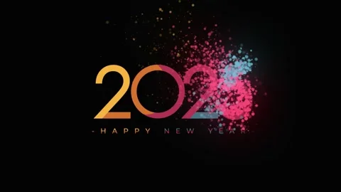 Happy New Year 2025 with text effect high quality animated video Stock Footage 292816229