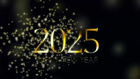 Happy New Year 2025 text celebration animation. Stock Footage 295989972