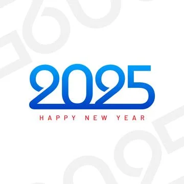 Happy New Year 2025 typography Stock Illustration